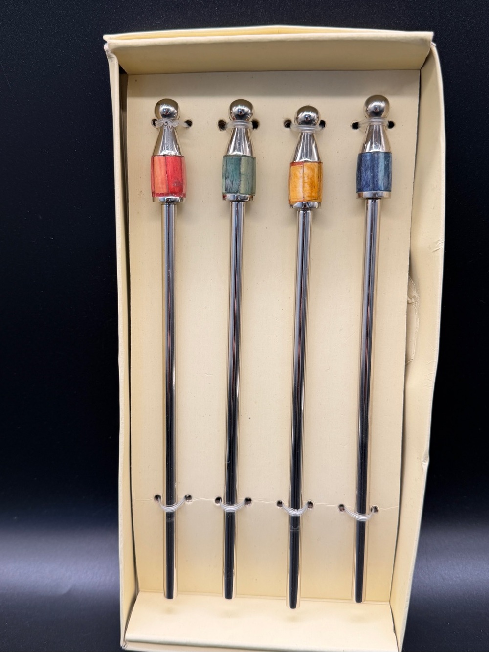 Cypress Home Drink Stirrers Mango Moon Collection Set Of 4 Multicolor